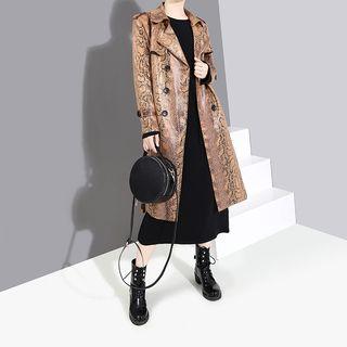 Snake Print Button Coat