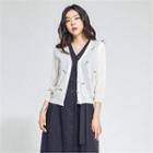 Bee Embroidered Summer Cardigan White - One Size