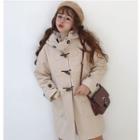 Hooded Toggle Coat Off-white - One Size