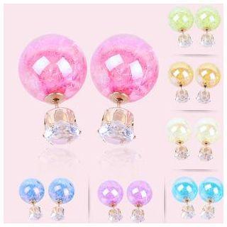 Rhinestone Crystal Ball Earrings