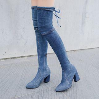 Block Heel Knee High Boots / Over-the-knee Boots