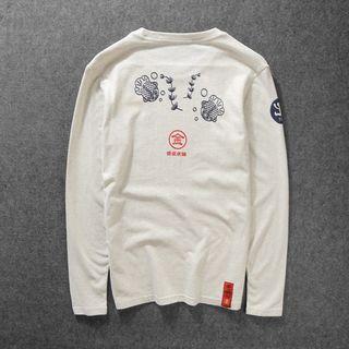Long-sleeve Koi Fish Round Neck T-shirt
