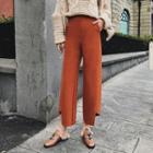 Asymmetrical Hem Wide-leg Pants