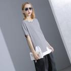 Mock Two-piece Short-sleeved T-shirt
