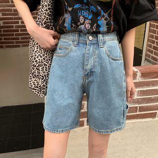 Straight Leg Denim Shorts