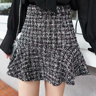 Plaid Mini Tweed Skirt