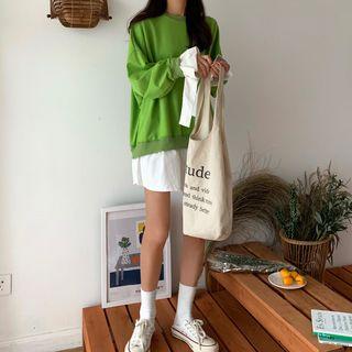 Patchwork Long-sleeved Fake Two Piece Sweater