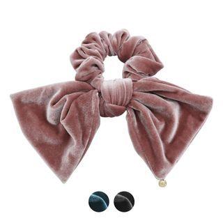 Bow Velvet Scrunchy Hair Tie (l)