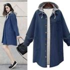 Washed Hooded Denim Coat