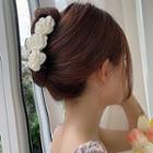 Flower Mesh Hair Clip Hair Clip - Camellia - Off-white - One Size