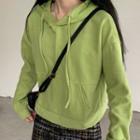 Drawstring Hoodie / High Waist Mini A-line Skirt