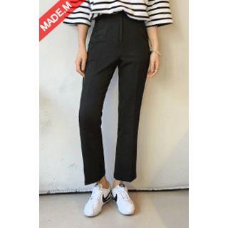 Pocket-side Straight-cut Dress Pants
