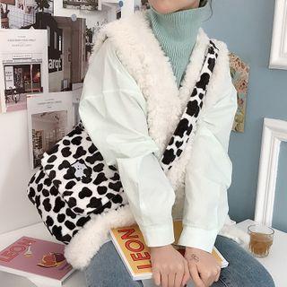 Cow Print Crossbody Bag Black & White - One Size