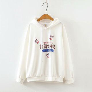 Cow Print Hooded Sweatshirt