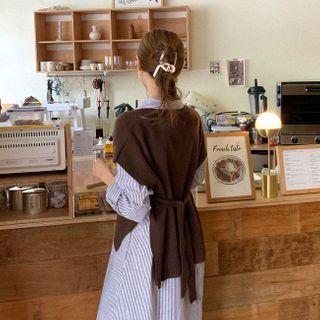 Cap-sleeve Tie-hem Knit Top
