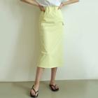 Band-waist Flap-pocket Skirt