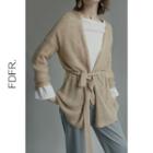 Open-front Light Knit Cardigan With Sash