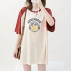 Printed Raglan Short-sleeve T-shirt As Shown In Figure - One Size