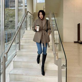 Shawl-collar Wrap Padding Jacket