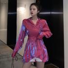 Tie-waist Iridescent Shirt
