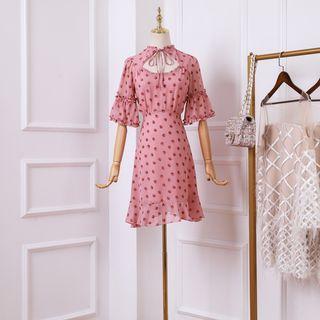 Dot Chiffon A-line Dress