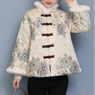 Embossed Frog Button Jacket