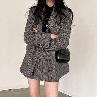 Plaid Blazer / Midi Skirt / Mini Skirt