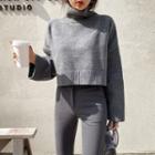 High-neck Cropped Sweater