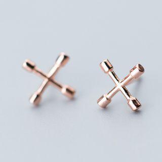 925 Sterling Silver Cross Earring