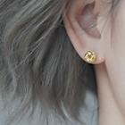 925 Sterling Silver Flower Earring 1 Pair - 925 Sterling Silver Flower Earring - Gold - One Size