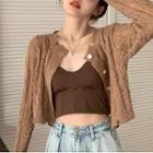 Cable Knit Cardigan / Camisole Top