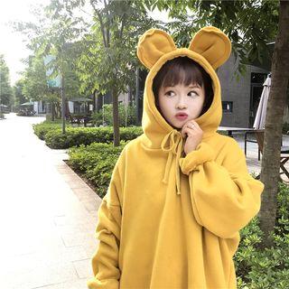 Mock Two Piece Bear Ear Hoodie