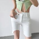 Irregular Denim Skinny Shorts