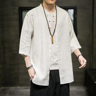 3/4-sleeve Frog-buttoned Jacket