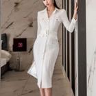 Long-sleeve Midi Sheath Shirt Dress