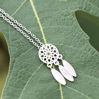 Sterling Silver Dreamcatcher Pendant Necklace