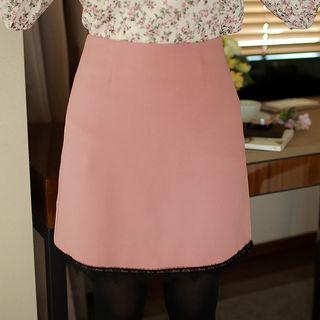 Lace-hem H-line Skirt
