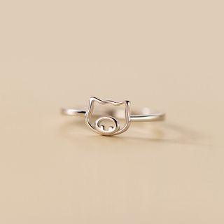 Pig Sterling Silver Open Ring Ring - S925 Silver - Silver - One Size