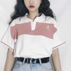 Short Sleeve Color-block Top