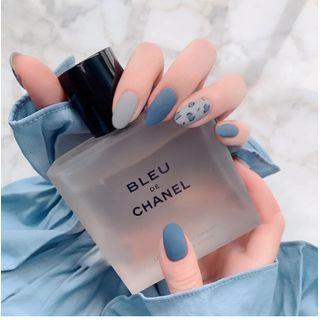 Matte Nail Art False Nail Jp990-b1 - Airy Blue - One Size