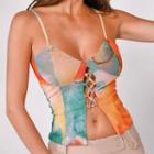 Tie-dye Lace-up Camisole Top