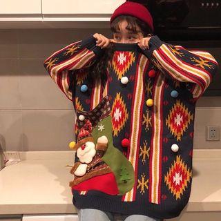 Couple Matching Pompom Christmas Sweater