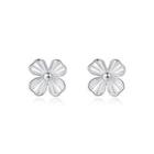 Sterling Silver Fashion And Elegant Flower Stud Earrings Silver - One Size