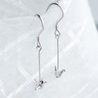 925 Sterling Silver Origami Crane Dangle Earring S925 - As Shown In Figure - One Size