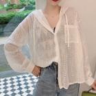 Cutout Lace-up Shirt As Shown In Figure - One Size