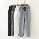 Drawstring Waist Plain Harem Pants