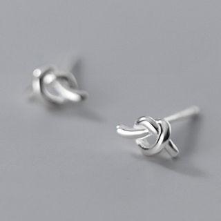 Knot Stud Earring S925 - 1 Pr - Silver - One Size