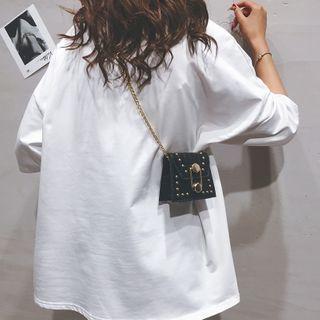 Chain Studded Flap Crossbody Bag