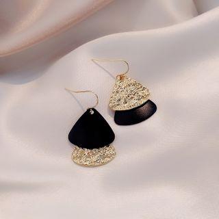 Non-matching Alloy Dangle Earring 1 Pair - E1983 - Black & Gold - One Size