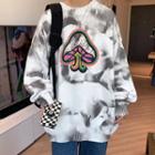 Long-sleeve Print Tie Dye Sweater